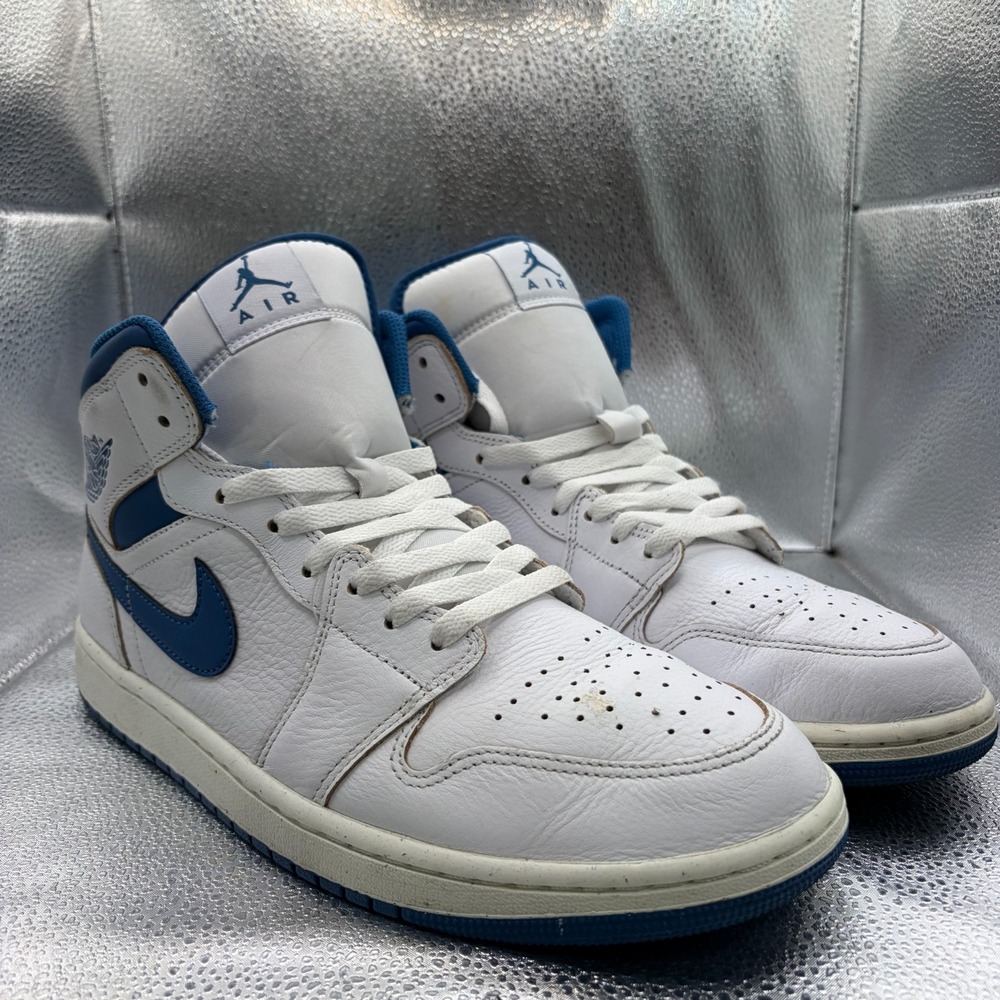 Size 11‎ Nike Air Jordan 1 Mid SE Industrial Blue White Mens Shoes FN5215-141